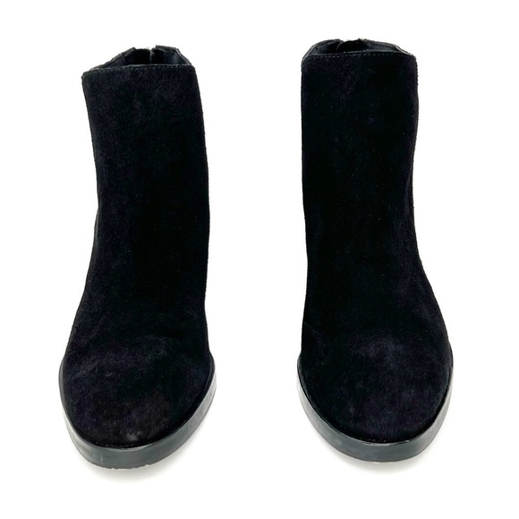 Eileen Fisher Rove Ankle Boots Black Suede Size 8.5 Block-Heel Zip Booties EUC - Picture 3 of 13